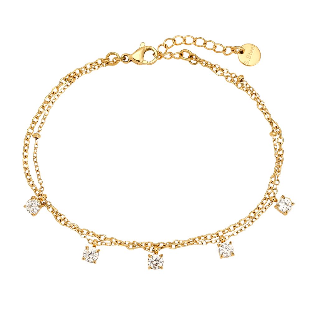 64 Armband Two Layer Nice Diamond Dots