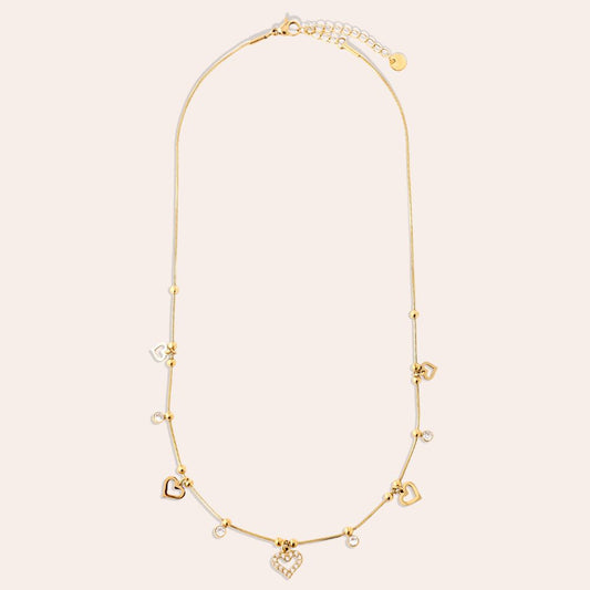 Heart And Diamond Edelstahl Halskette