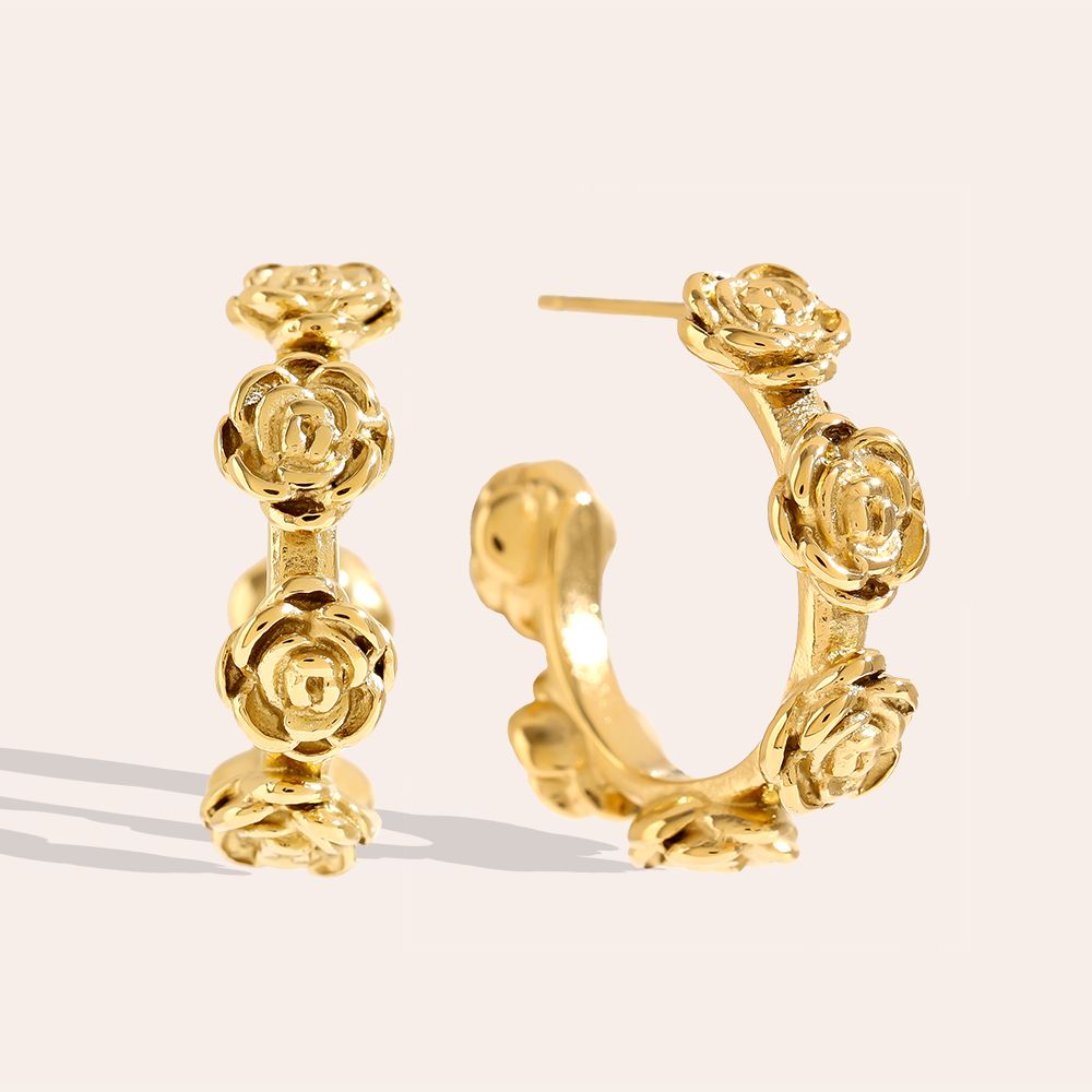 87 Ohrring Rose Hoop