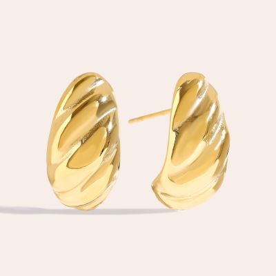 Twist Half Moon Edelstahl Ohrringe