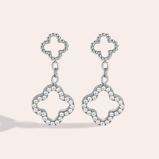 85 Ohrringe Diamond Hollow Silber