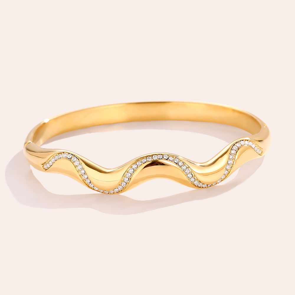 DIamond Wave Edelstahl Armreif