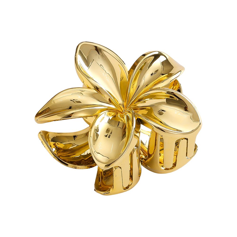 Hibiskus Haarklammer Gold